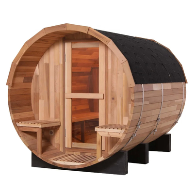 Barile di sauna in vetro temperato in legno Facile installazione Intervallo di temperatura 15-90.C