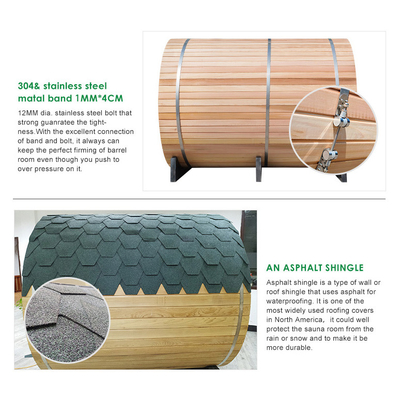 Sauna a botte di legno di lusso con riscaldatore da 4,5 kW/6 kW può ospitare da 2 a 8 persone 220V/380V Voltage
