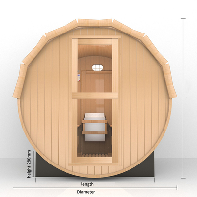 Sauna a botte di legno di lusso con riscaldatore da 4,5 kW/6 kW può ospitare da 2 a 8 persone 220V/380V Voltage