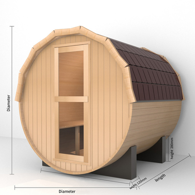 2-8 persone Sauna in legno Barrel Sauna in legno Facile installazione 15-99 MIN Time Range