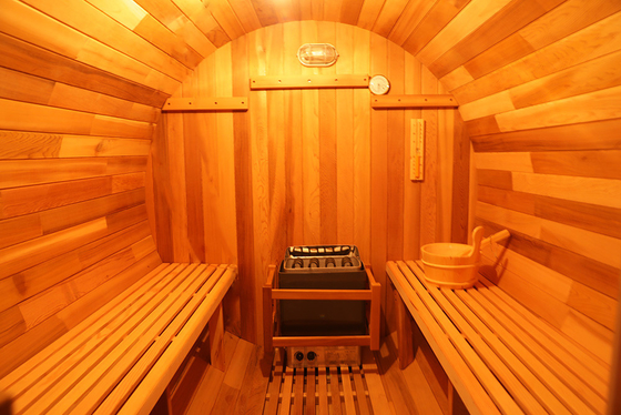 Barile di sauna in vetro temperato in legno Facile installazione Intervallo di temperatura 15-90.C