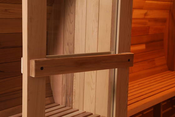 Barile di sauna in vetro temperato in legno Facile installazione Intervallo di temperatura 15-90.C