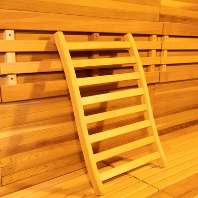 Moderna sauna a vapore a luce LED con stufa a 6 kW e generatore di ozono per un controllo della temperatura ideale