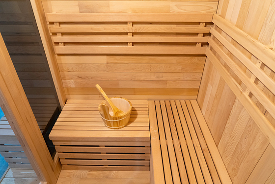 Sala sauna a vapore di cedro rosso con luce a LED e generatore di ozono Moderno design Intervallo di temperatura 15 ~ 90 ° C