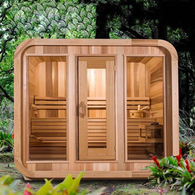 Luxury Hemlock Outdoor Dry Sauna Per 5 6 Persone Ventilazione regolabile Intervallo di temperatura 15-90.C