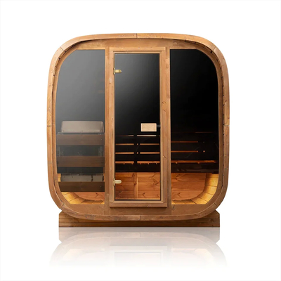 Sauna secca all'aperto Hemlock con porta di vetro completa - Intervallo di temperatura 15-90 ° C