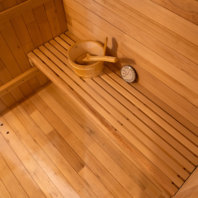 Sauna esterna secca a cedro per 5-6 persone con porta di vetro / sistema musicale Bluetooth