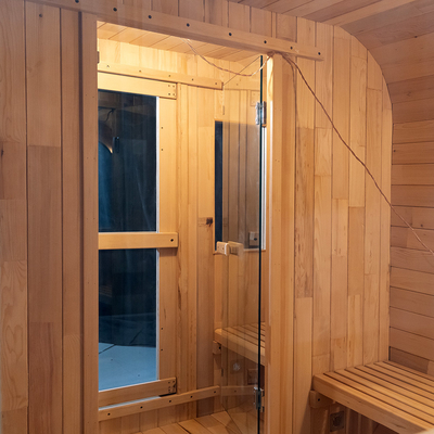 Sauna esterna secca a cedro per 5-6 persone con porta di vetro / sistema musicale Bluetooth