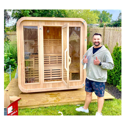 Luxury Hemlock Outdoor Dry Sauna Per 5 6 Persone Ventilazione regolabile Intervallo di temperatura 15-90.C