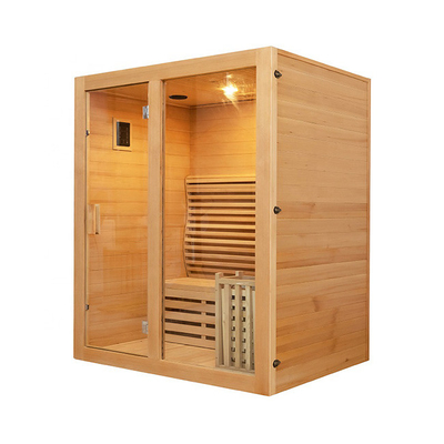 Corredi dell'interno rossi di sauna di Cedar Wooden Domestic Steam Rooms per la persona 3