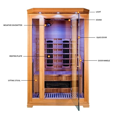 Stanza infrarossa di sauna della persona domestica su ordinazione della cicuta 2 con ossigeno Ionizer