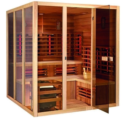 Bagno turco infrarosso di legno 6KW di sauna della stazione termale della cicuta solida per la persona 5